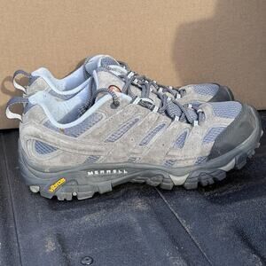 Merrell Moab‎ 2 Vent Shoes Womens Size 9.5 Gray Blue Hiking Trail Vibram J06014